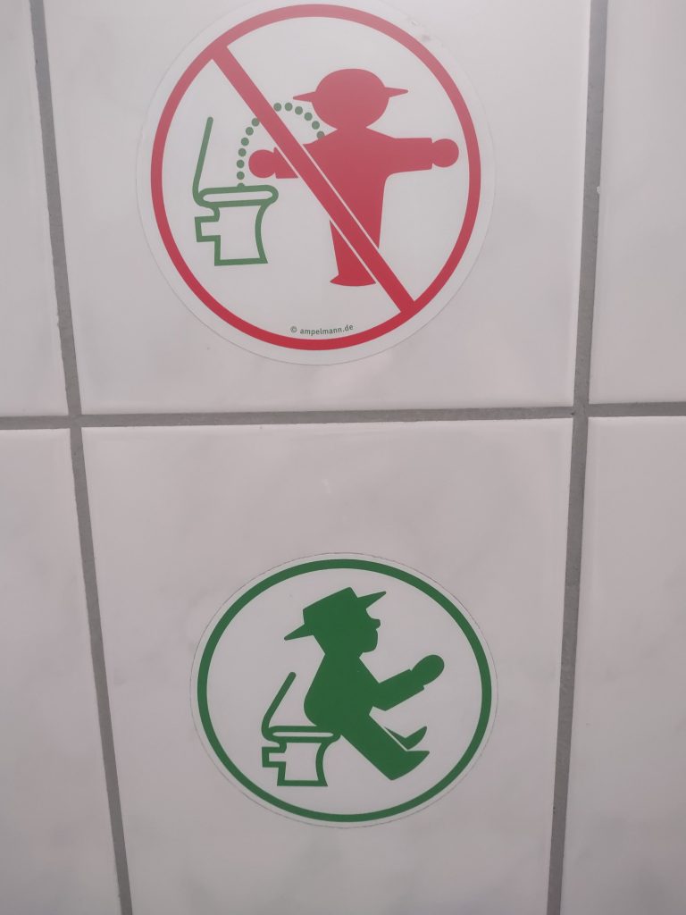 Fun "how to use the toilet" stickers that are in our house.