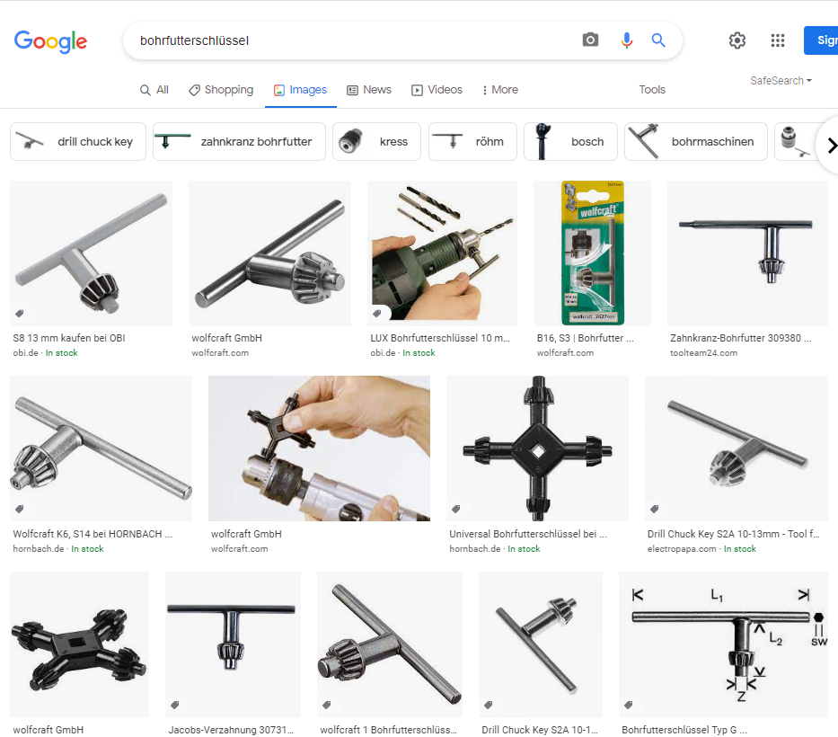 Bohrfutterschlüssel Google Images results